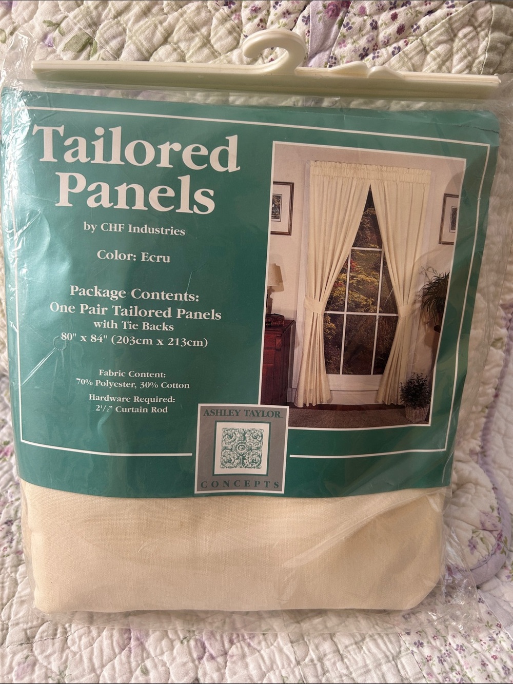✨ VINTAGE ASHLEY TAYLOR ECRU TAILORED CURTAIN PANELS — ONE PAIR | NIP